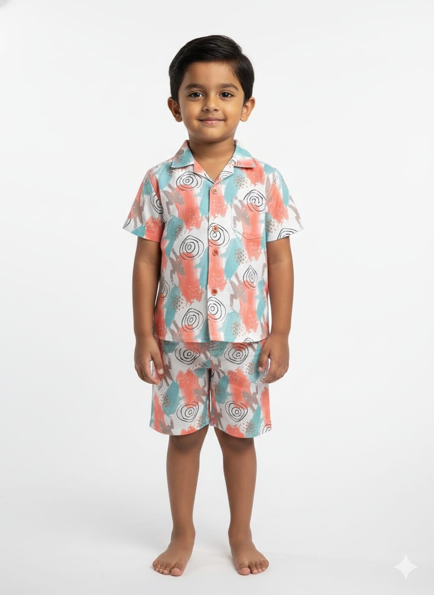 Jango Coral Splash Shorts Set